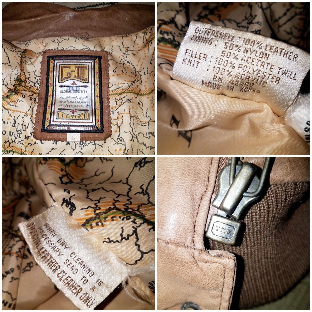 Vintage Global identity leather bomber jacket - Picture 8 of 8